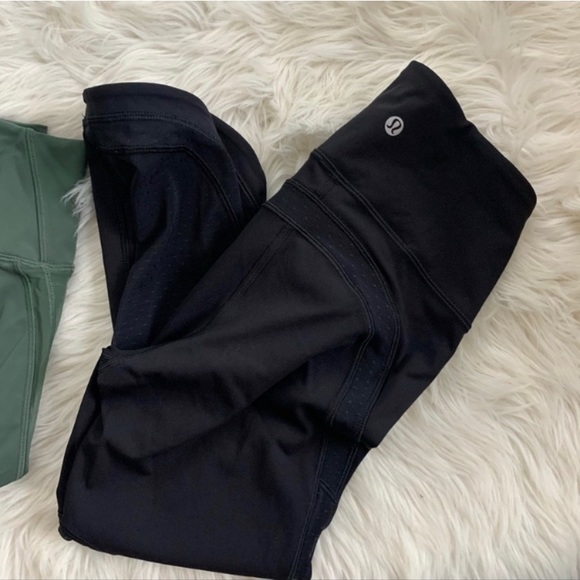 Bundle Lululemon Capri Leggings 6 Green & Black. - Picture 3 of 9